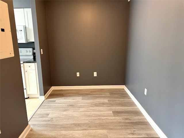 empty room with light wood-type flooring