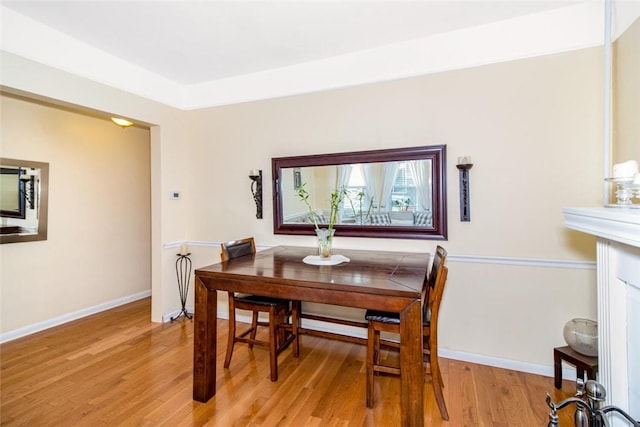 dining area featuring light hardwood / wood-style floors