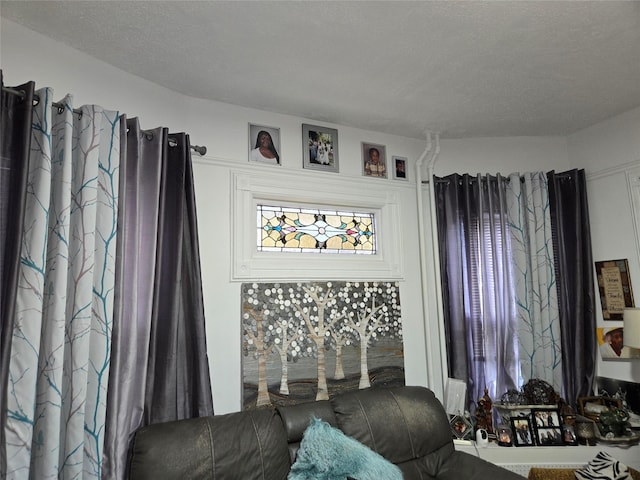 bedroom with a textured ceiling