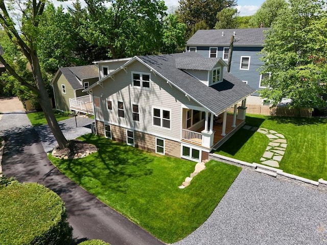 68 Glenlawn Ave, Sea Cliff, NY 11579 - back of house with a balcony and a shingled roof