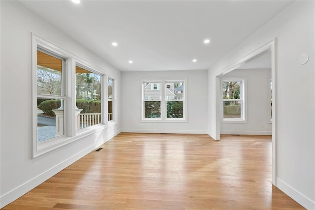 68 Glenlawn Ave, Sea Cliff, NY 11579 - spare room with plenty of natural light, light wood-style flooring, and recessed lighting
