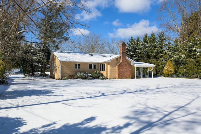 view of snowy exterior