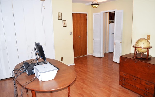 office featuring hardwood / wood-style flooring