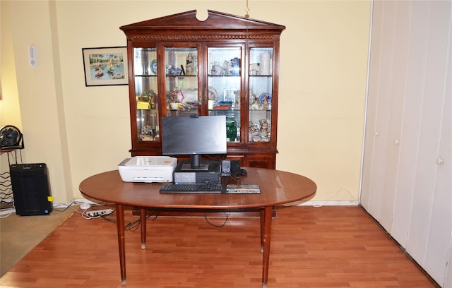 office area featuring light wood-type flooring