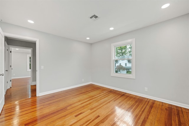 empty room with light wood-type flooring