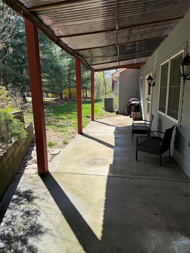 view of patio / terrace with central AC