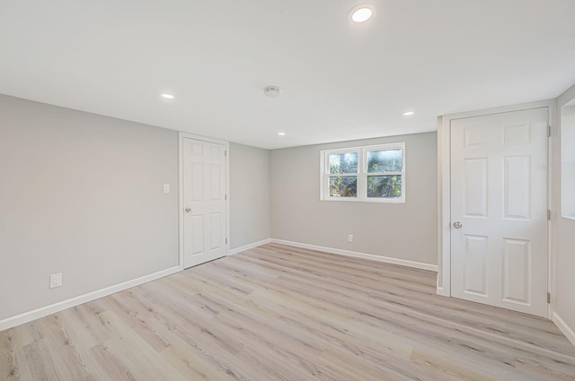 unfurnished bedroom with light hardwood / wood-style flooring