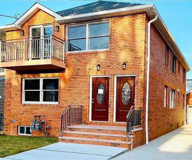 view of property with a garage