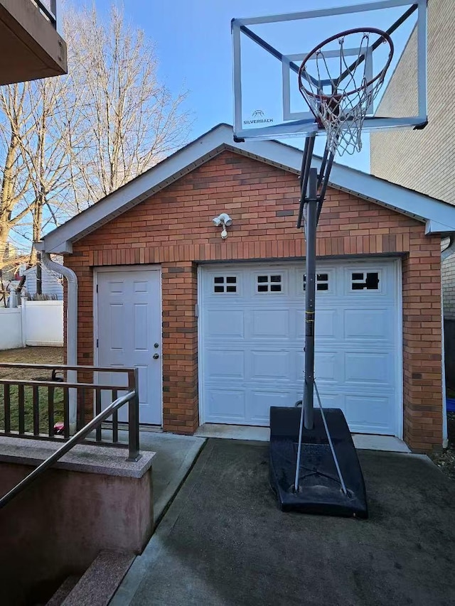 view of garage