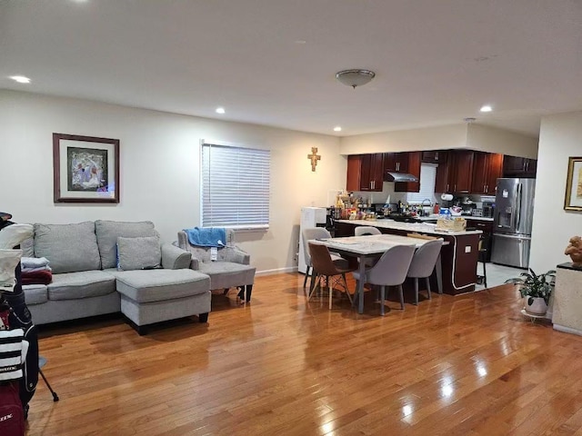 living room featuring light hardwood / wood-style floors