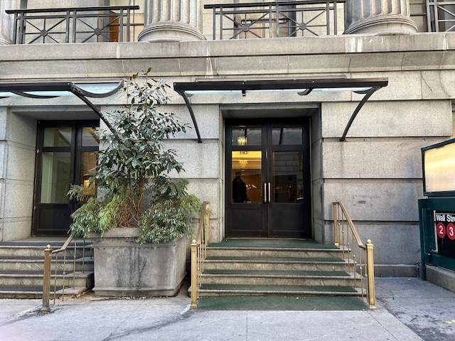 entrance to property with french doors