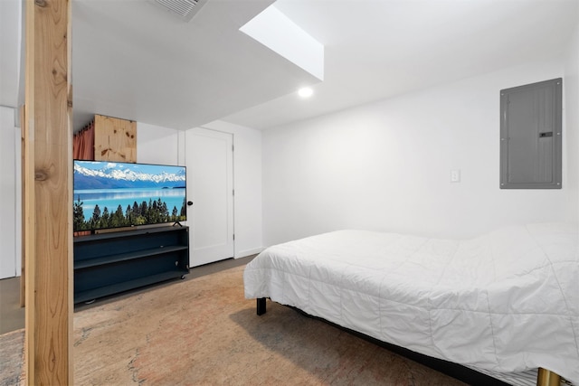 bedroom featuring electric panel