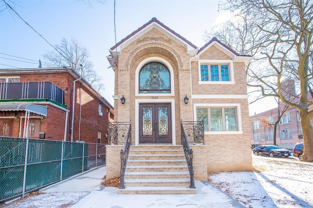 view of front of home with french doors