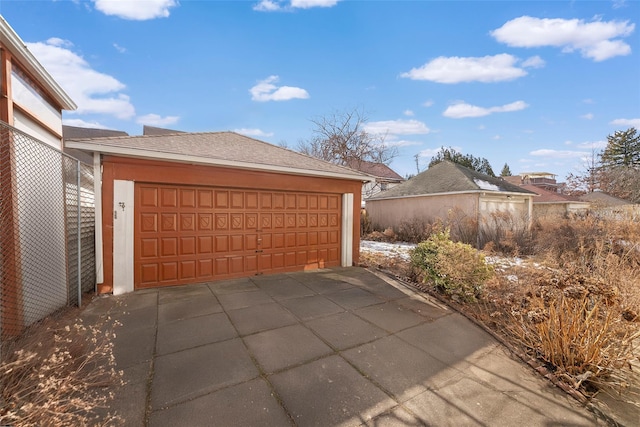 view of garage