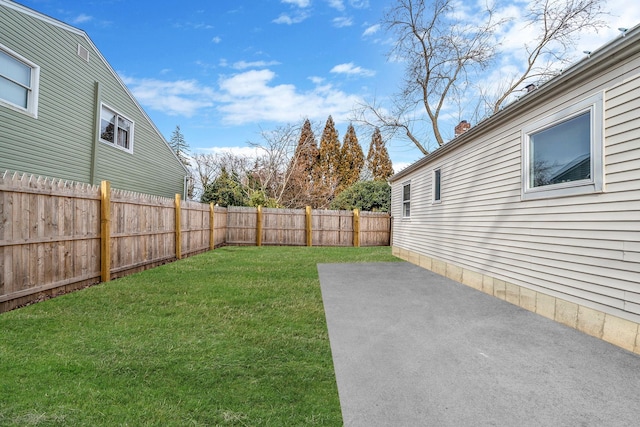 view of yard featuring a patio area