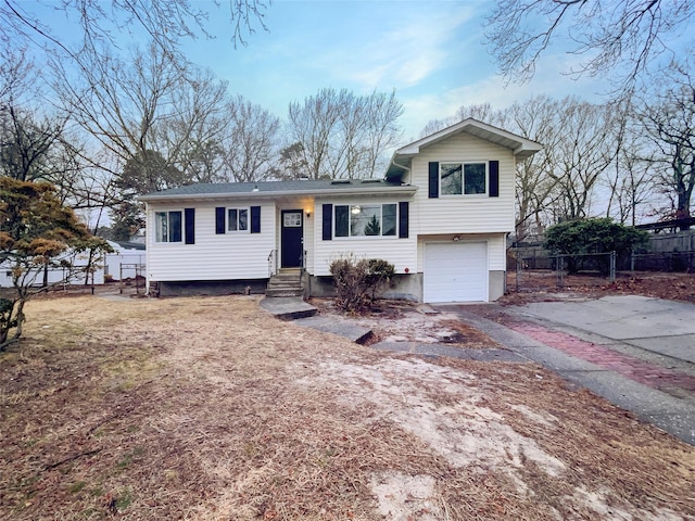 tri-level home featuring a garage