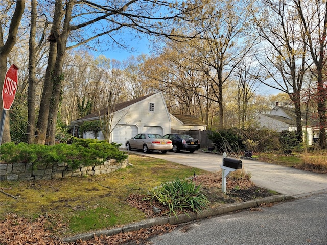 view of home's exterior with a garage