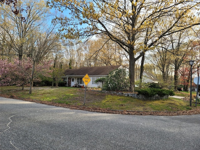 view of front of home with a front yard