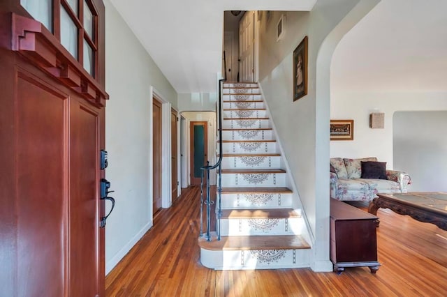 foyer featuring hardwood / wood-style floors