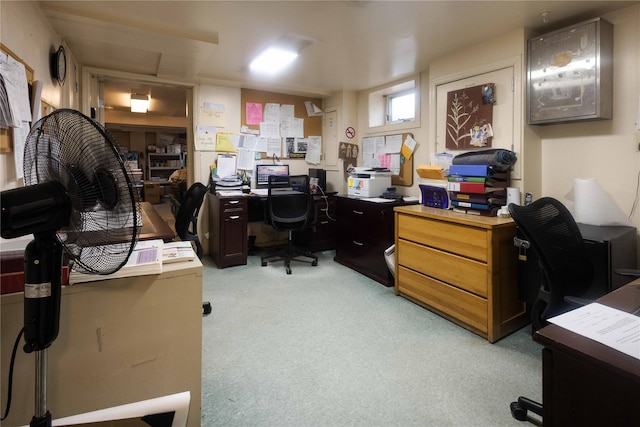 view of carpeted office