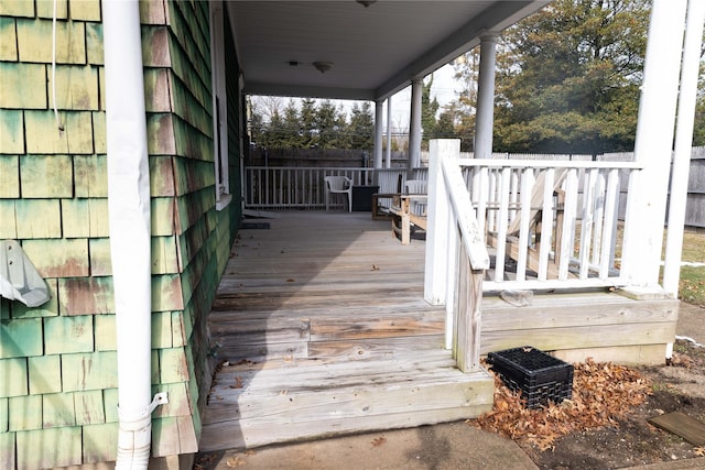 wooden deck with a porch