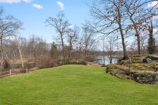 view of yard with fence