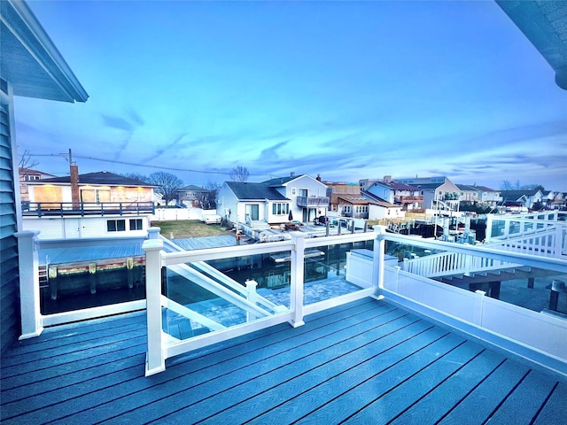 view of dock featuring a balcony