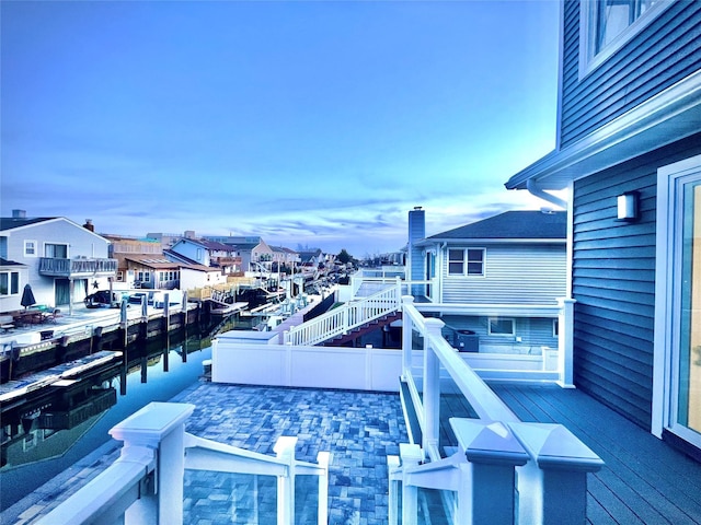 exterior space featuring a boat dock