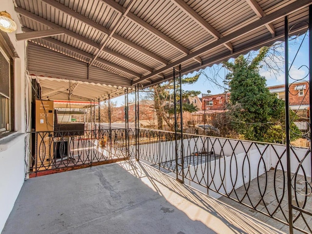 view of patio with a balcony