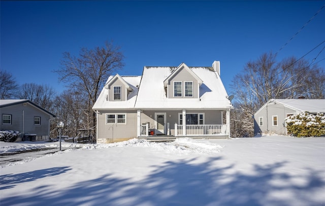 cape cod house with a porch