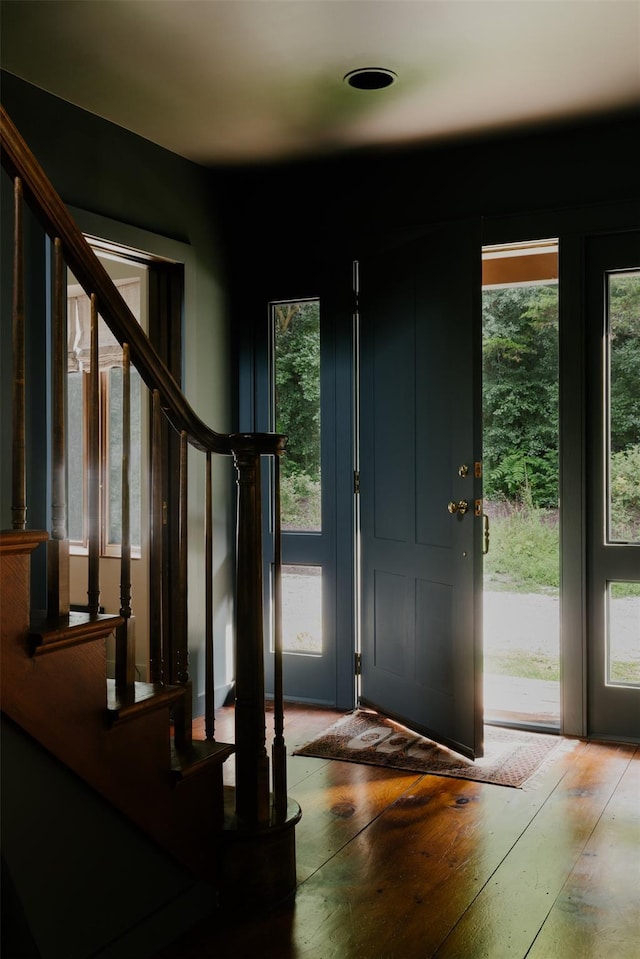 entryway featuring hardwood / wood-style flooring