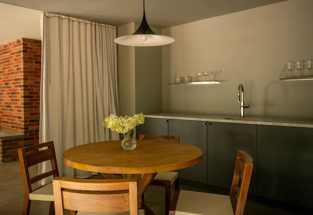 dining room with sink