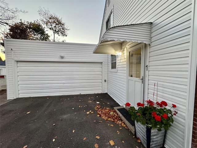 exterior space featuring a garage