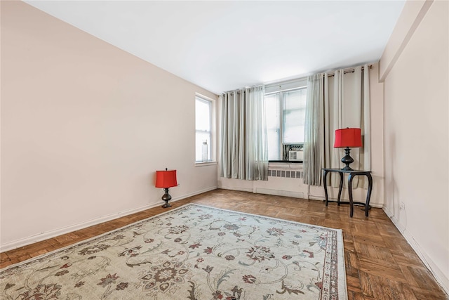 empty room featuring parquet floors