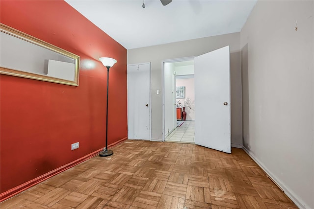 corridor featuring light parquet floors