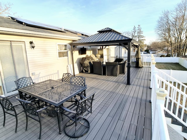 deck with a gazebo