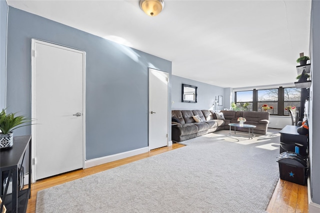 living room featuring light wood-type flooring