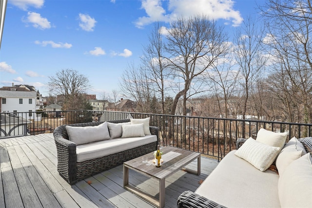 deck with an outdoor hangout area