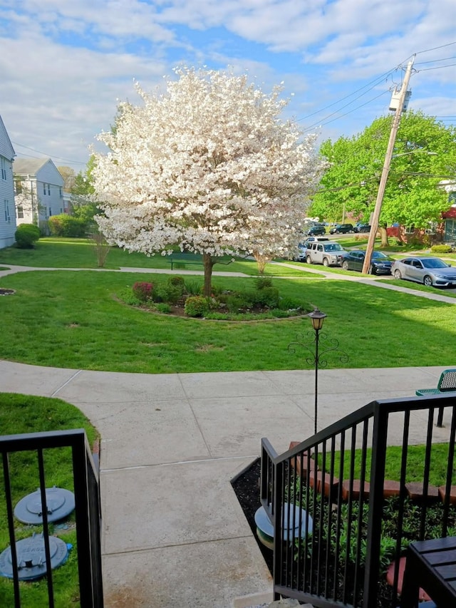 view of community featuring a yard