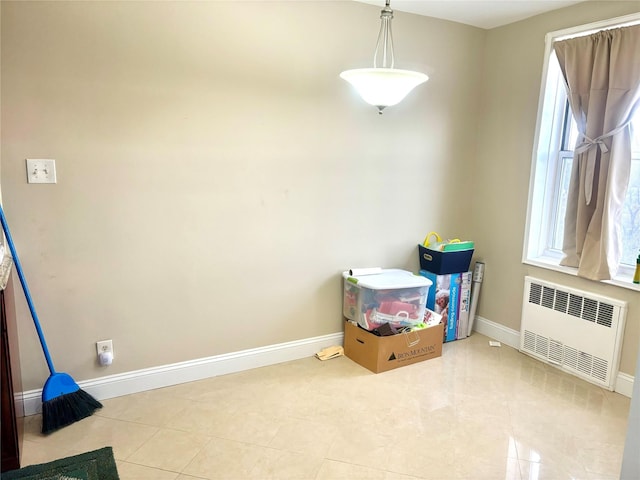 interior space featuring radiator heating unit