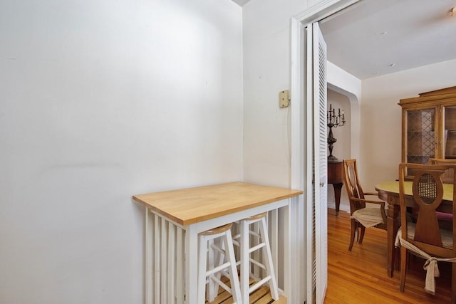 hall featuring light wood-type flooring