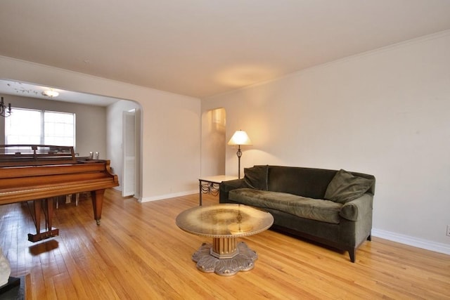 living room with light wood-type flooring