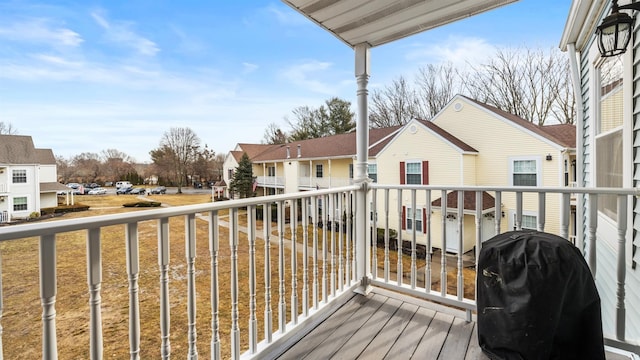 balcony featuring a grill