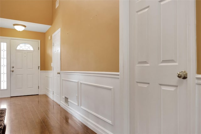 entrance foyer with hardwood / wood-style flooring