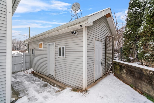 view of snow covered structure