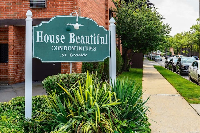 view of community sign