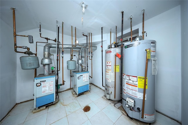 utility room featuring gas water heater