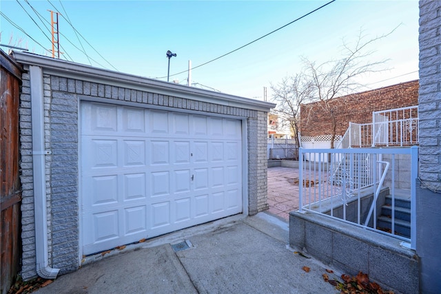 view of garage