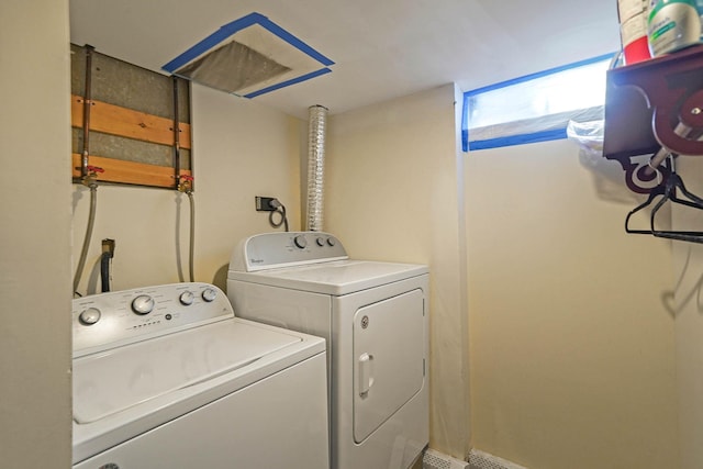 washroom featuring separate washer and dryer