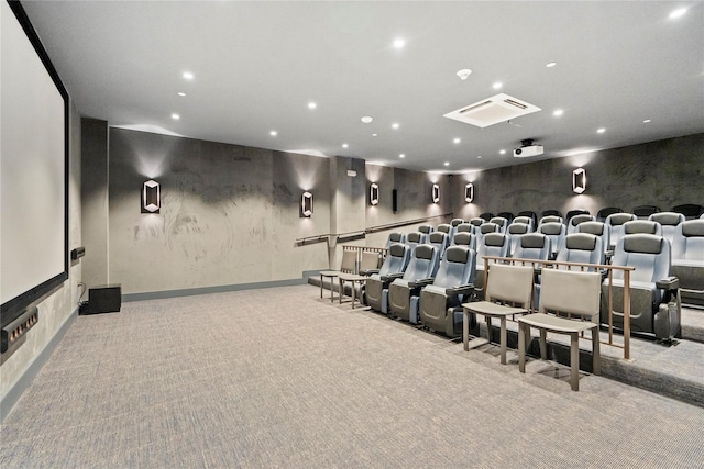 view of carpeted cinema room